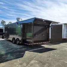 Alternative view of 8.5x28 PREMIUM TURNKEY BBQ TRAILER - (#RCT-665)