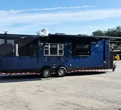 8.5x28 PREMIUM TURNKEY BBQ TRAILER W/ PORCH, SMOKER & BATHROOM - (#RCT-989)