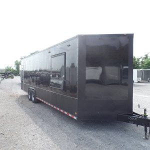 8.5' x 28' Black Concession Food Event Trailer