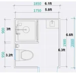 Portable Restroom with Shower 6.6×6.1ft Unit