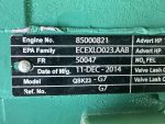 Used Cummins DQCB QSK23-G7 NR2 Diesel Generator, 420 Hrs, EPA Tier 2