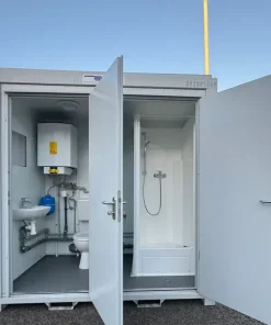 NEW 1 Toilet & 1 Shower Block | 8×5 Ft | Portable Containex Unit | GREY | No 855 LG