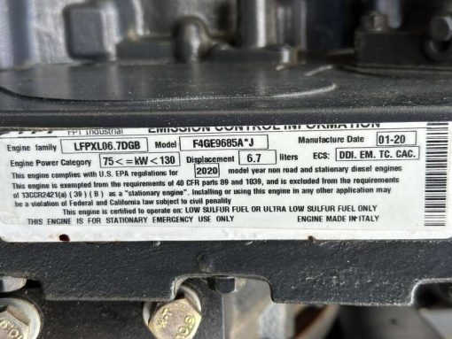 New / Surplus Generac SD100 Diesel Generator, 0 hrs, EPA Tier 3, Single Phase