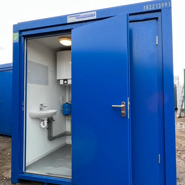 NEW 1 Toilet & 1 Shower Block | 8×5 Ft | Portable Containex Unit | Blue NEW 1 Toilet & 1 Shower Block | 8×5 Ft | Portable Containex Unit | Blue