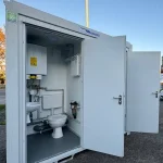 NEW 1 Toilet & 1 Shower Block | 8×5 Ft | Portable Containex Unit | GREY | No 855 LG