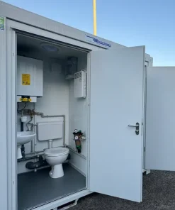 NEW 1 Toilet & 1 Shower Block | 8×5 Ft | Portable Containex Unit | GREY | No 855 LG