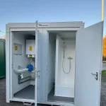 NEW 1 Toilet & 1 Shower Block | 8×5 Ft | Portable Containex Unit | GREY | No 855 LG