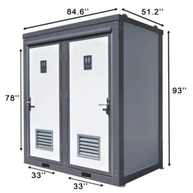 Portable Outdoor Mobile Toilet Restroom w/ Sink Shower Curtain Bathroom