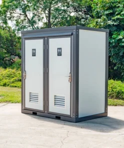 2 Stall w/2 Sinks Toilets Bathroom Bastone Dual Portable Restroom Mobile Toilet