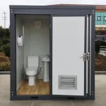 2 Stall w/2 Sinks Toilets Bathroom Bastone Dual Portable Restroom Mobile Toilet