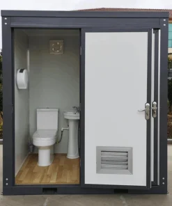 2 Stall w/2 Sinks Toilets Bathroom Bastone Dual Portable Restroom Mobile Toilet