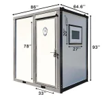 86″x64.6″x93″ Portable Toilet w/ Shower Curtain Restroom Bathroom Mobile Toilet