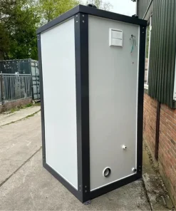 Bastone Portable Restroom w/ Sink, Flush Toilet & Vent Fan for Outdoor Use